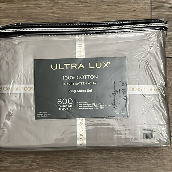 Ultra Lux 100% Cotton 800 Thread Count Luxury Sateen Weave 4 Pc  Sheet Set - Picture 4 of 7